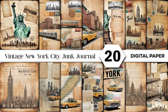 Capture the Grit and Glamour of the City with a Vintage New York Junk Journal Kit