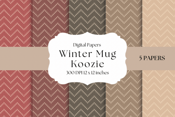Christmas Mug Koozie Digital Papers: Cozy Holiday Design Assets