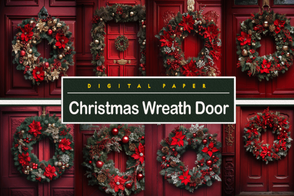 Christmas Wreath Door Backgrounds: Elevating Your Holiday Designs