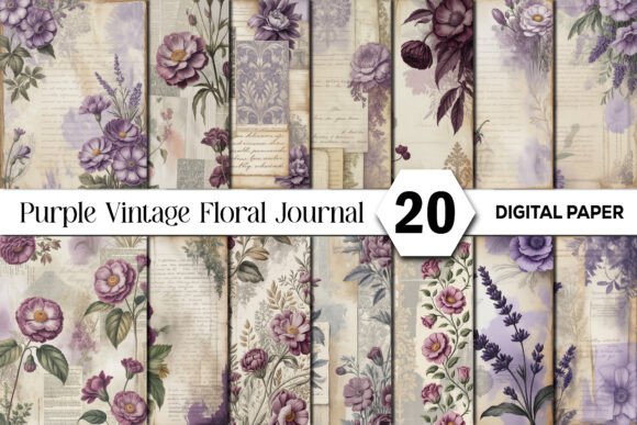 Embracing Soft Lavender: The Purple Vintage Floral Journal Background