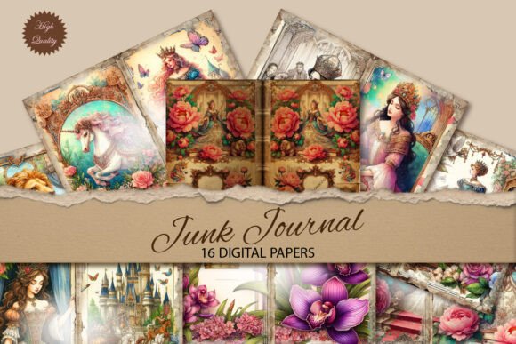 Enchant Your Projects with Princess Watercolor Junk Journal Paper