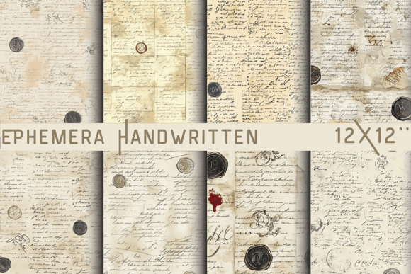 Ephemera Handwritten Script Wallpaper: A Digital Pack for Authentic Vintage Design