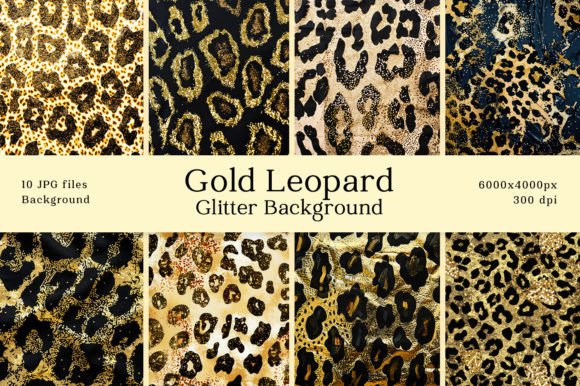 Gold Glitter Leopard Pattern Background: Bold & Luxurious Design