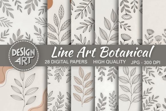 Line Art Botanical Background: Elevate Your Visuals