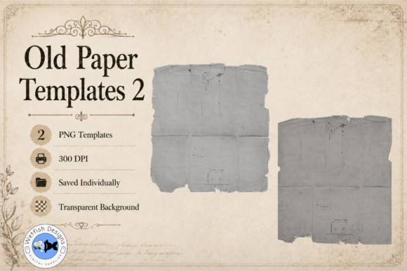 Old Paper PNG Templates 2: Authentic Distressed Textures for Design