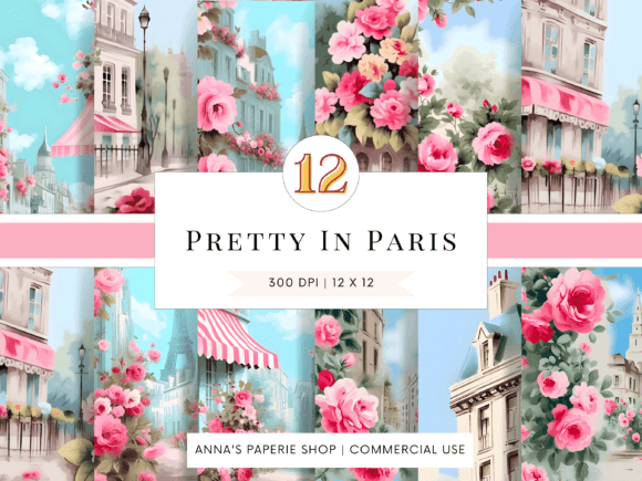 Pretty in Paris: Shabby Chic Digital Papers for Your Projects
