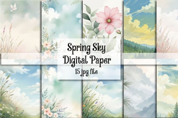 Spring Sky Watercolor Backgrounds: Your New Design Secret