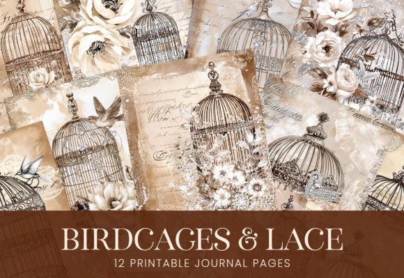 Timeless Charm for Modern Projects: Grunge Crystal Lace Antique Birdcages