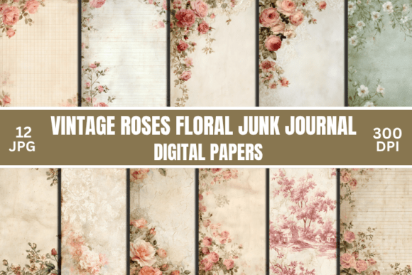 Timeless Elegance: Using Vintage Roses Floral Junk Journal Papers