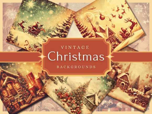Timeless Holiday Charm: The Vintage Christmas Digital Paper Bundle