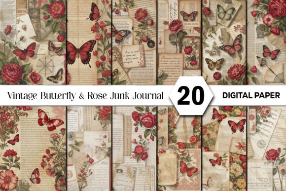 Vintage Butterfly & Rose Junk Journal: A Designer's Guide to This Collage Collection